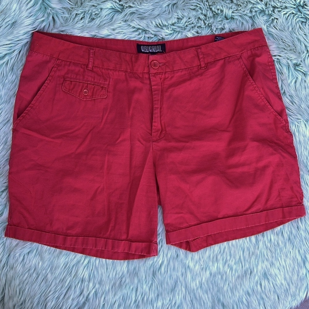 Nicole Miller Original 100% Cotton, Women's Red Shorts. Size 16